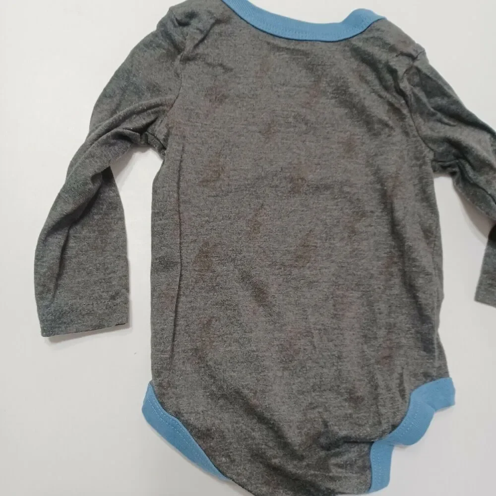 Harry Potter Unisex NB Bodysuit Mischief Managed Heathered Grey Blue Snap Button